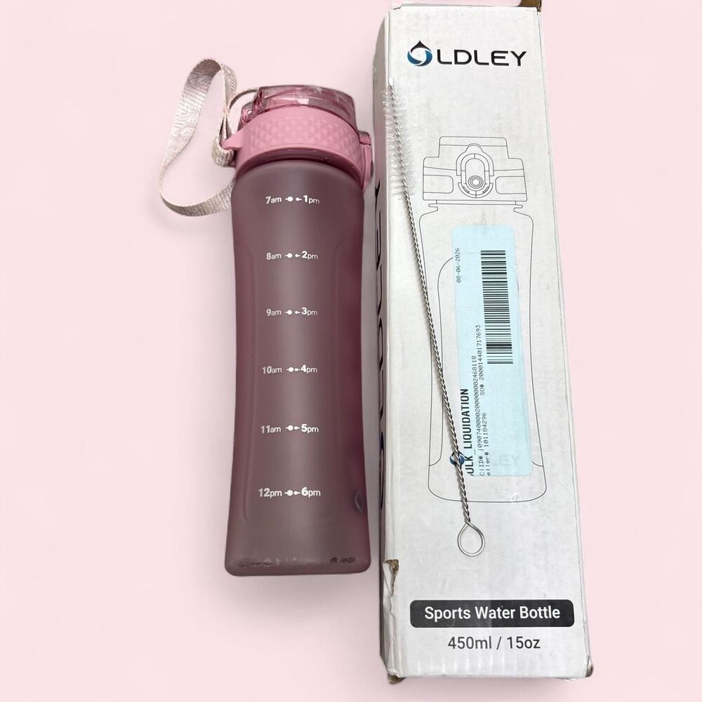 NWT OLDLEY 450ml Sports Water Bottle with Time Markers
